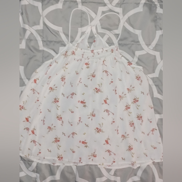 Womens Large white floral tank top - Picture 2 of 5